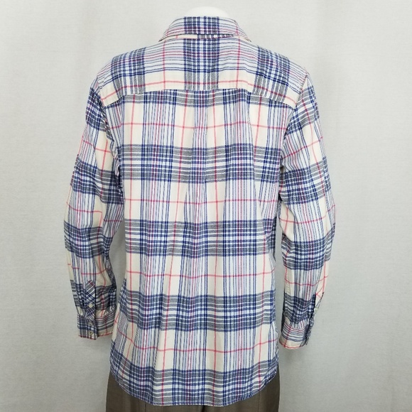 TALBOTS Women's Plaid Button Up Shirt Sz L - Picture 3 of 6